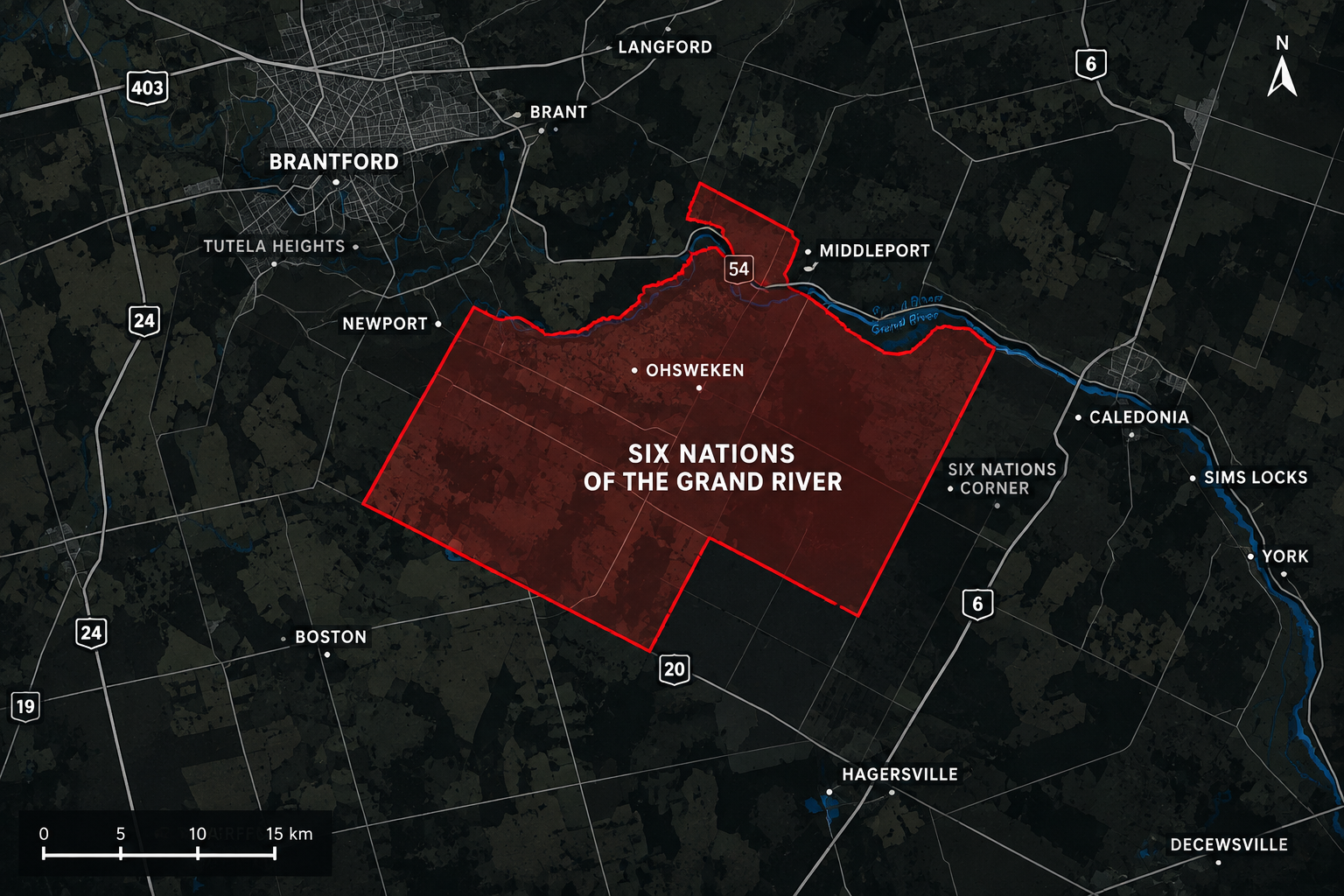 Six Nations Territory Map